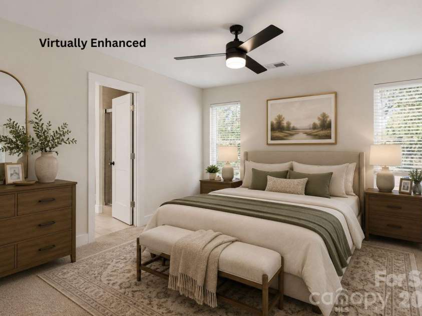 1522 Wembley Drive, Charlotte, NC 28205.  MLS# CAR4419781, YatesRealty ID 48611. Primary Bedroom Virtually Enhanced