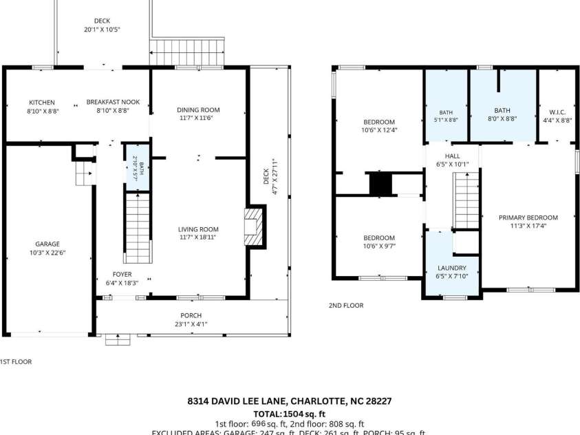 8314 David Lee Lane, Charlotte, NC 28227.  MLS# CAR4420448, YatesRealty ID 48617. 