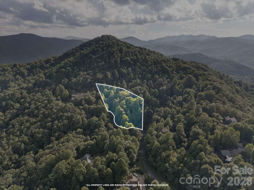 1915 Creston Drive, Black Mountain, NC 28711.  MLS# CAR4402197, YatesRealty ID 48644. Property is almost 3 acres, lines are approximate.