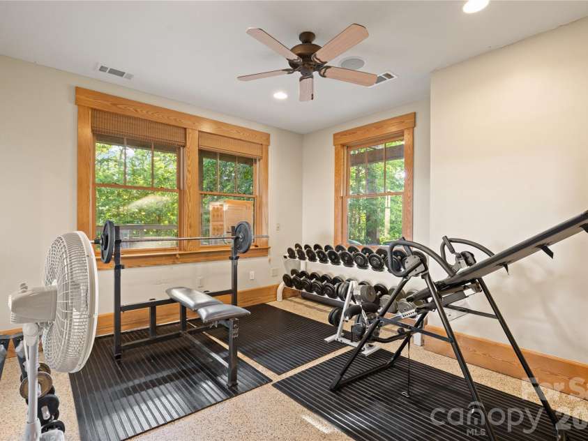 1915 Creston Drive, Black Mountain, NC 28711.  MLS# CAR4402197, YatesRealty ID 48644. Second weight room at community center.