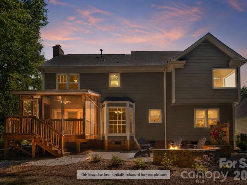 6443 High Creek Court, Charlotte, NC 28277.  MLS# CAR4420225, YatesRealty ID 48657. Rear exterior digitally enhanced
