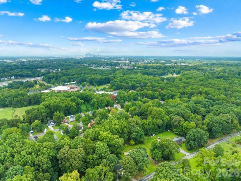 1112 Coachlight Circle, Charlotte, NC 28262.  MLS# CAR4420288, YatesRealty ID 48667. Ariel view looking towards Uptown, only a 15 minute drive making for an easy commute.