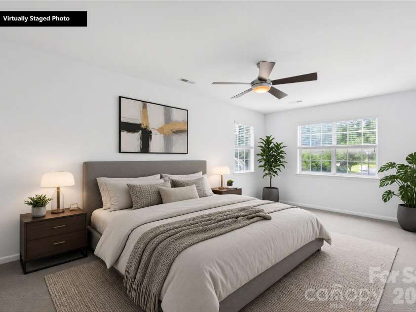 1112 Coachlight Circle, Charlotte, NC 28262.  MLS# CAR4420288, YatesRealty ID 48667. Virtually staged primary bedroom suite.