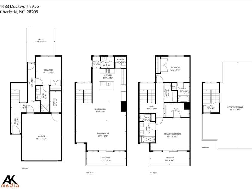 1633 Duckworth Avenue, Charlotte, NC 28208.  MLS# CAR4420197, YatesRealty ID 48677. Functional floor plan