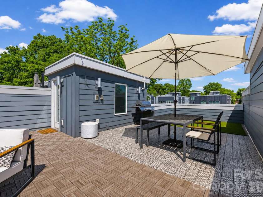 1633 Duckworth Avenue, Charlotte, NC 28208.  MLS# CAR4420197, YatesRealty ID 48677. Rooftop dining + grilling space