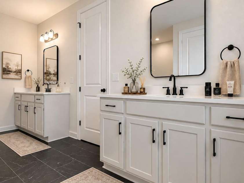 812 19th Street, Charlotte, NC 28205.  MLS# CAR4415955, YatesRealty ID 48692. Primary Bathroom Vanities (Virtually Staged)