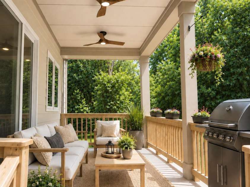 812 19th Street, Charlotte, NC 28205.  MLS# CAR4415955, YatesRealty ID 48692. Rear porch (Virtually Staged)