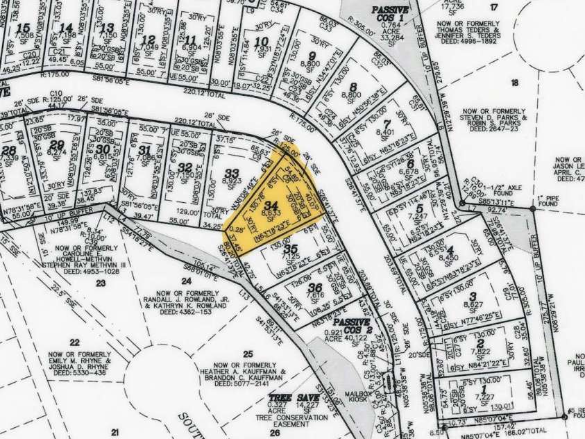 2921 Audubon Ridge Drive, Belmont, NC 28012.  MLS# CAR4421026, YatesRealty ID 48703. Homesite plat