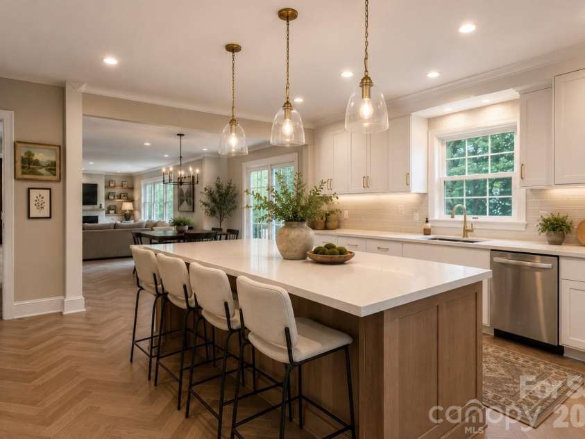 6323 Chalyce Lane, Charlotte, NC 28270.  MLS# CAR4418744, YatesRealty ID 48709. Kitchen reno idea - AI generated image