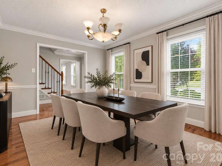 105 Peach Orchard Drive, Greensboro, NC 27455.  MLS# CAR4421350, YatesRealty ID 48737. VIRTUALLY STAGE DINNING ROOM