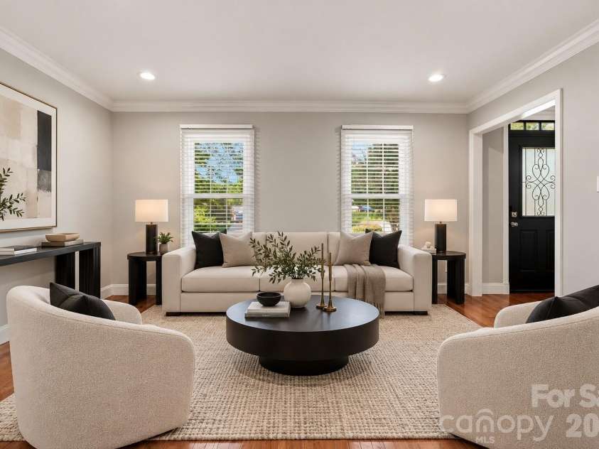 105 Peach Orchard Drive, Greensboro, NC 27455.  MLS# CAR4421350, YatesRealty ID 48737. VIRTUALLY STAGED SITTING ROOM