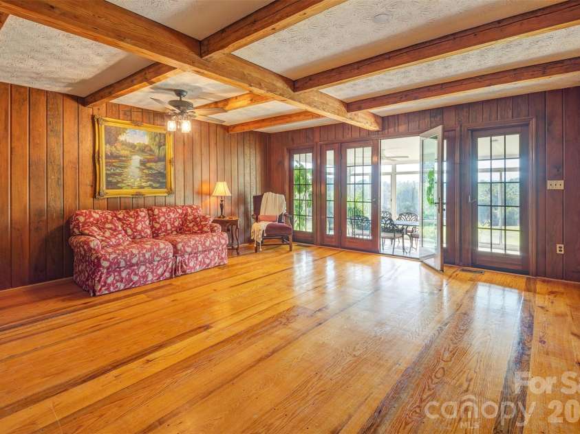 64 Greenridge Road, Weaverville, NC 28787.  MLS# CAR4420101, YatesRealty ID 48748. Access between sunroom and living room