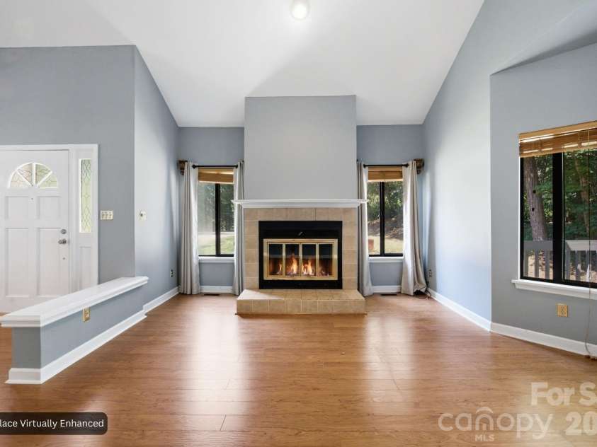 13432 Windward Cove, Charlotte, NC 28278.  MLS# CAR4419903, YatesRealty ID 48766. Fireplace Virtually Enhanced: Living Room