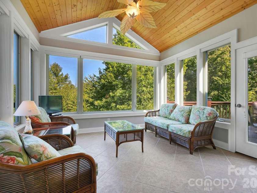 1228 Ugugu Drive, Brevard, NC 28712.  MLS# CAR4413645, YatesRealty ID 48800. Sunroom