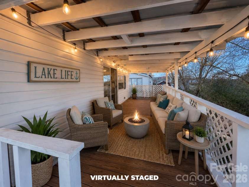 322 Mount View Lane, New London, NC 28127.  MLS# CAR4381016, YatesRealty ID 48820. Virtually Staged Covered Deck