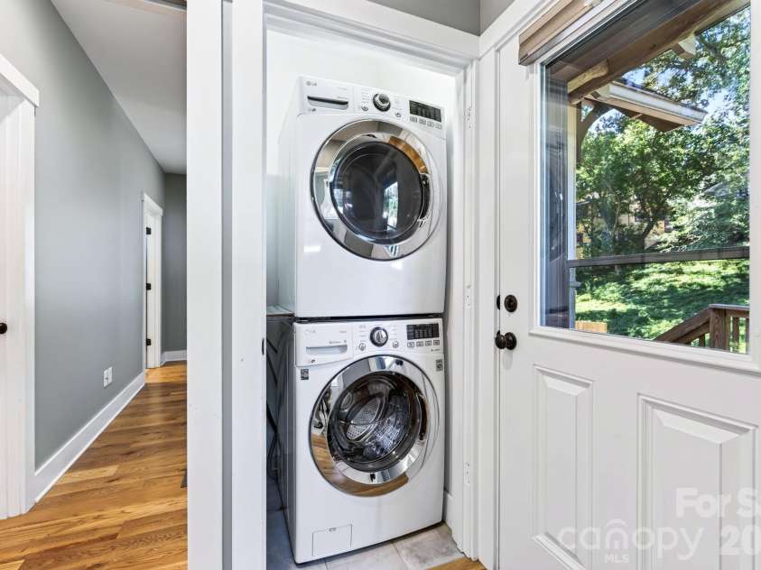 32 Florida Avenue, Asheville, NC 28806.  MLS# CAR4421230, YatesRealty ID 48838. Stacked Laundry Closet and Deck Access