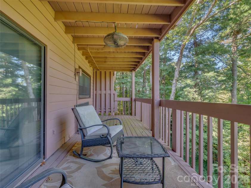58 Timbertop Lane, Etowah, NC 28729.  MLS# CAR4421699, YatesRealty ID 48857. Downstairs Deck