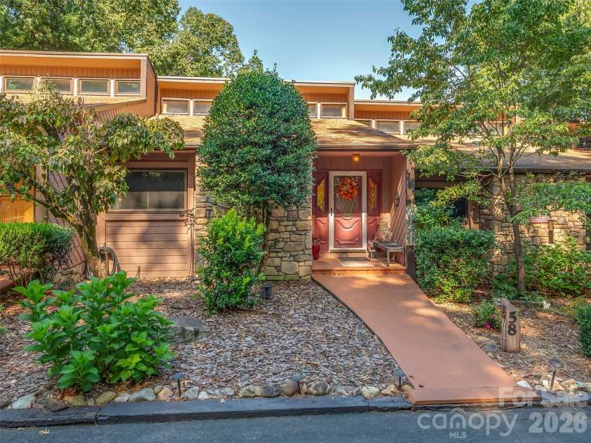 58 Timbertop Lane, Etowah, NC 28729.  MLS# CAR4421699, YatesRealty ID 48857. Front View of 58 Timbertop