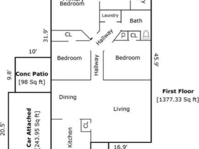 416 Mcginn Grove Drive, Charlotte, NC 28216.  MLS# CAR4421684, YatesRealty ID 48891. Floor Plan