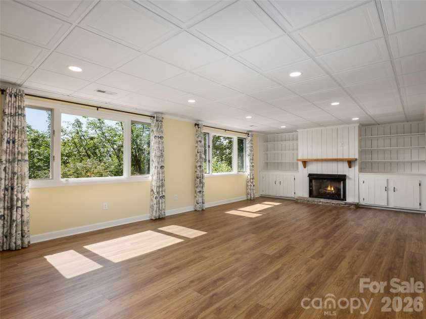 288 Roberts Drive, Laurel Park, NC 28739.  MLS# CAR4420800, YatesRealty ID 48914. Expansive lower level Rec Room