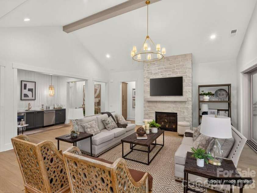 128 Willow View Loop, Davidson, NC 28036.  MLS# CAR4403823, YatesRealty ID 48929. Grand Fireplace in Great Room