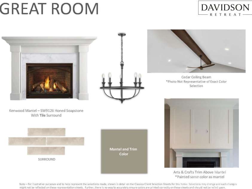 128 Willow View Loop, Davidson, NC 28036.  MLS# CAR4403823, YatesRealty ID 48929. Great Room Selections