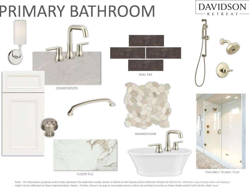 128 Willow View Loop, Davidson, NC 28036.  MLS# CAR4403823, YatesRealty ID 48929. Primary Bathroom Selections