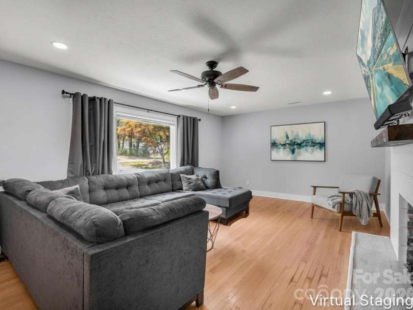 3208 Florida Drive, Hendersonville, NC 28792.  MLS# CAR4420340, YatesRealty ID 48937. Living room - virtually staged
