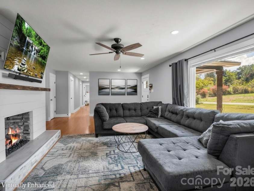 3208 Florida Drive, Hendersonville, NC 28792.  MLS# CAR4420340, YatesRealty ID 48937. Living room - virtually staged
