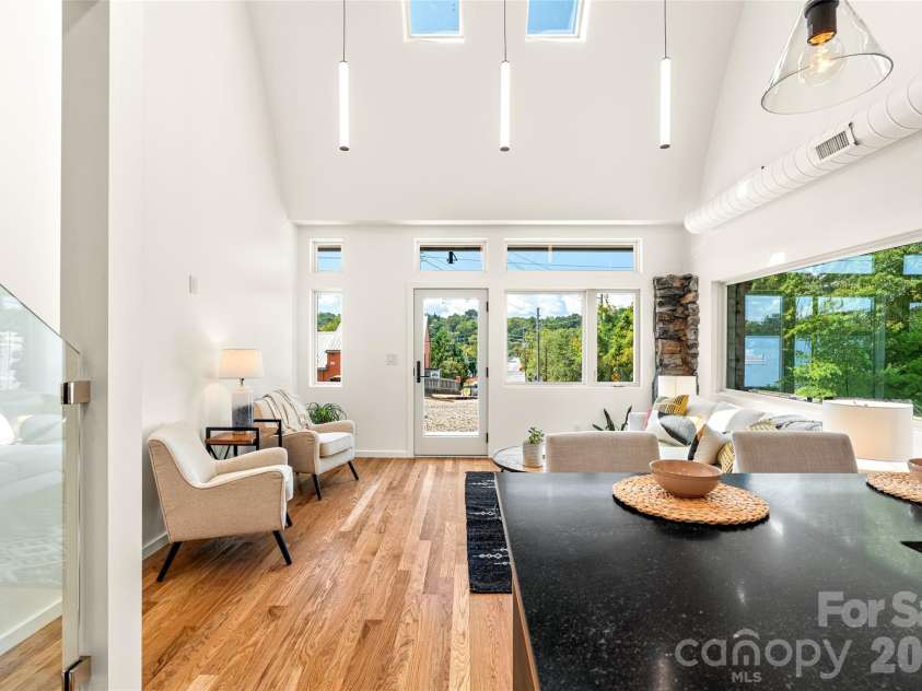 4 Roberts Street, Asheville, NC 28801.  MLS# CAR4419895, YatesRealty ID 48950. Modern lighting and skylights.