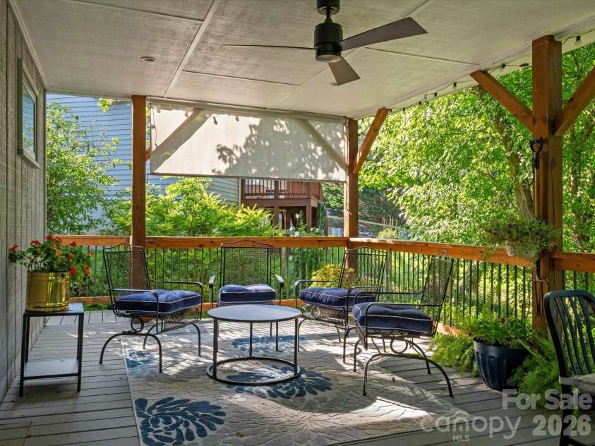 110 Aurora Drive, Asheville, NC 28805.  MLS# CAR4418435, YatesRealty ID 48958. Spacious back deck