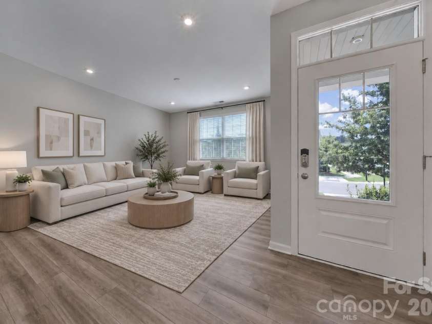 13348 Savaine Street, Charlotte, NC 28278.  MLS# CAR4420023, YatesRealty ID 48992. Entry & Living Room - Virtually Staged