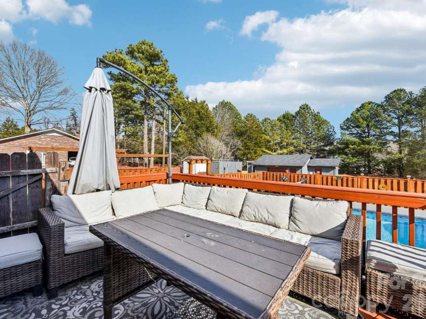 1574 Elderwood Road, Rock Hill, SC 29732.  MLS# CAR4421682, YatesRealty ID 48996. Back deck overlooking the pool
