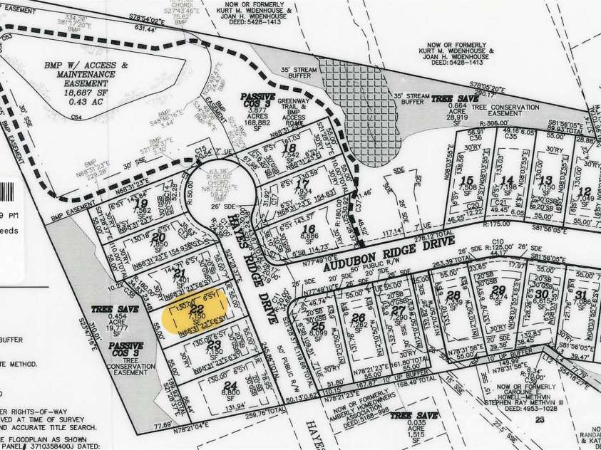 3025 Hayes Ridge, Belmont, NC 28012.  MLS# CAR4421954, YatesRealty ID 49033. Plat map