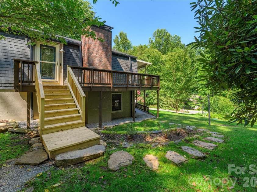 477 Locust Drive, Maggie Valley, NC 28751.  MLS# CAR4420658, YatesRealty ID 49040. New stairs 2026
