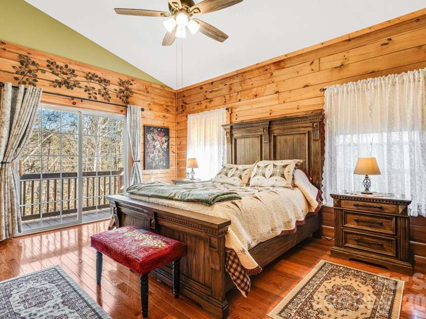 158 Raven Boulevard, Lake Lure, NC 28746.  MLS# CAR4335082, YatesRealty ID 4906. Primary bedroom on main level