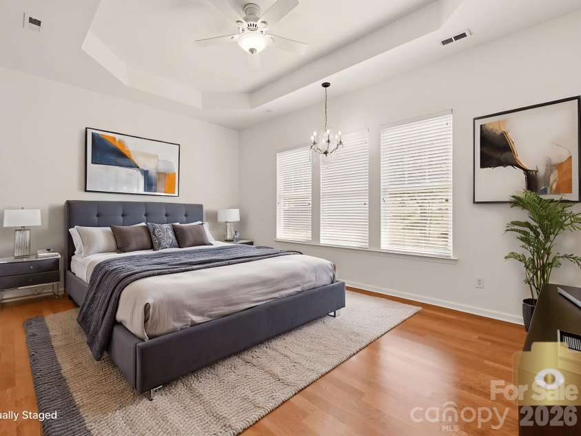 1021 Knob Creek Lane, Tega Cay, SC 29708.  MLS# CAR4420740, YatesRealty ID 49105. Staged Primary Bedroom