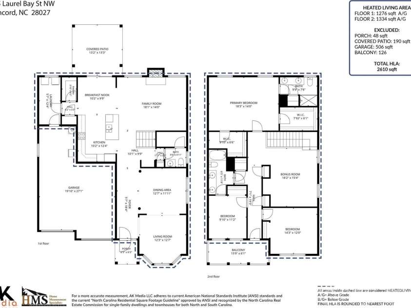 305 Laurel Bay Street, Concord, NC 28027.  MLS# CAR4420470, YatesRealty ID 49111. 