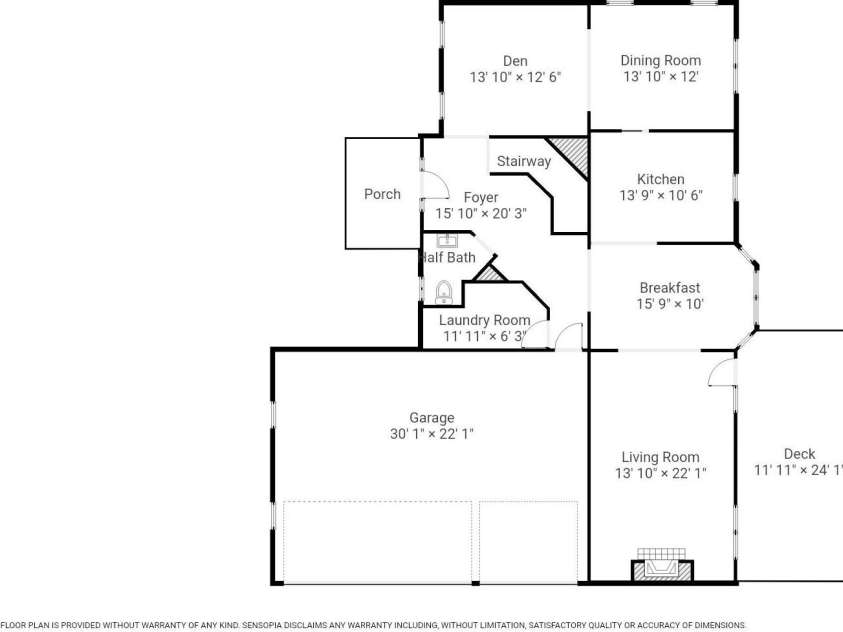 9707 St Barts Lane, Huntersville, NC 28078.  MLS# CAR4428955, YatesRealty ID 49152. Main level floorplan