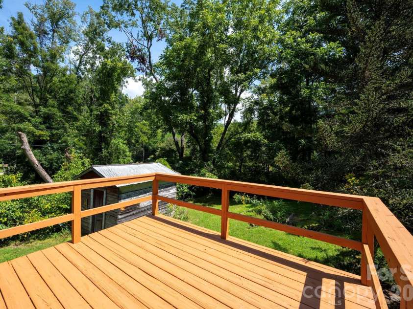 178 Shope Creek Road, Asheville, NC 28805.  MLS# CAR4419747, YatesRealty ID 49168. Private back deck-has good long range views in winter
