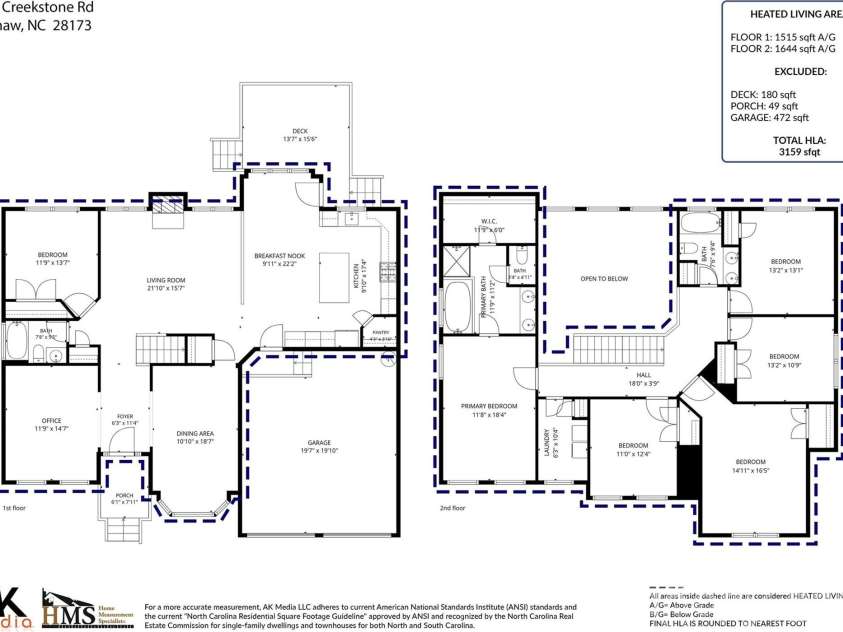 9004 Creekstone Road, Waxhaw, NC 28173.  MLS# CAR4416844, YatesRealty ID 49201. Floor Plan