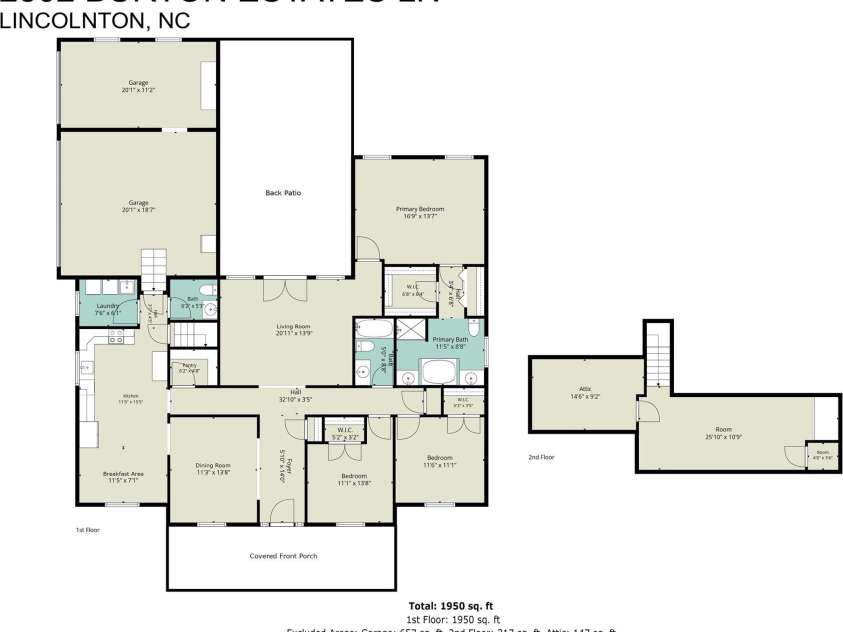 2502 Burton Estates Lane, Lincolnton, NC 28092.  MLS# CAR4410448, YatesRealty ID 49215. Home Floor Plan