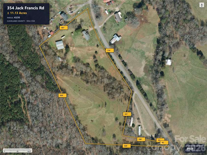 354 Jack Francis Road, Shelby, NC 28152.  MLS# CAR4422037, YatesRealty ID 49225. 