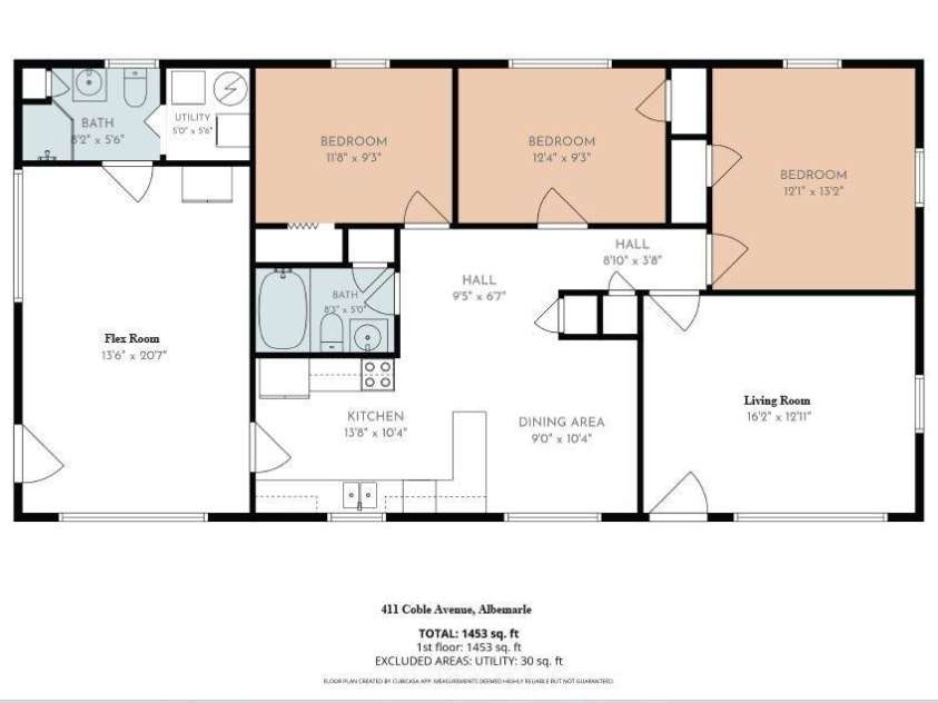 411 Coble Avenue, Albemarle, NC 28001.  MLS# CAR4421862, YatesRealty ID 49230. 