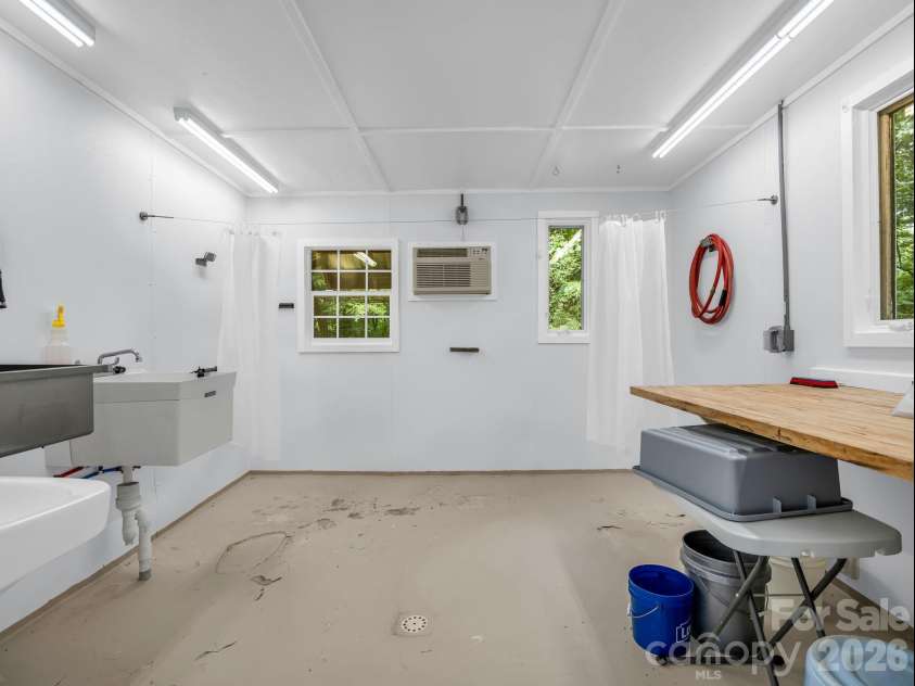 136 Limousine Lane, Pisgah Forest, NC 28768.  MLS# CAR4416612, YatesRealty ID 49241. Processing hut