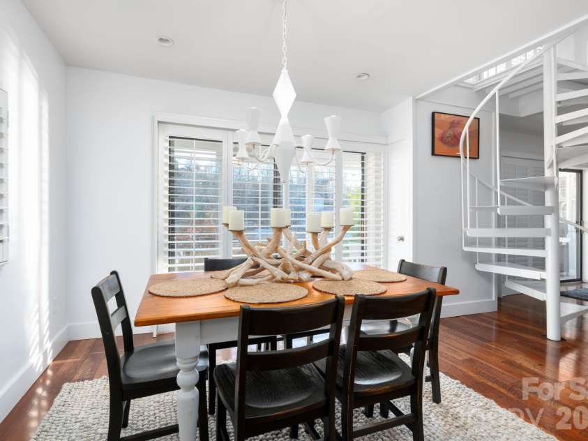 183 Blarney Road, Lake Lure, NC 28746.  MLS# CAR4326369, YatesRealty ID 49285. Dining Room Overlooking water