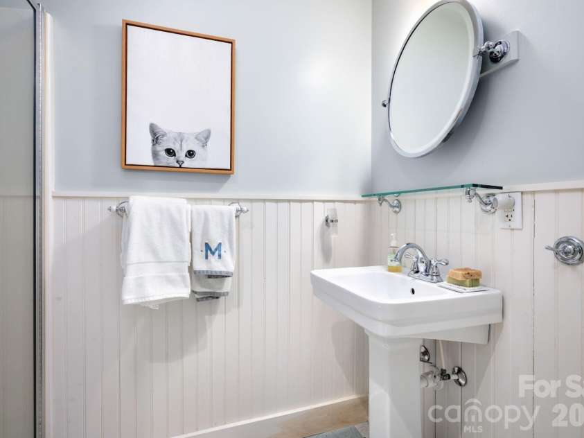 183 Blarney Road, Lake Lure, NC 28746.  MLS# CAR4326369, YatesRealty ID 49285. Lower level bathroom features shower
