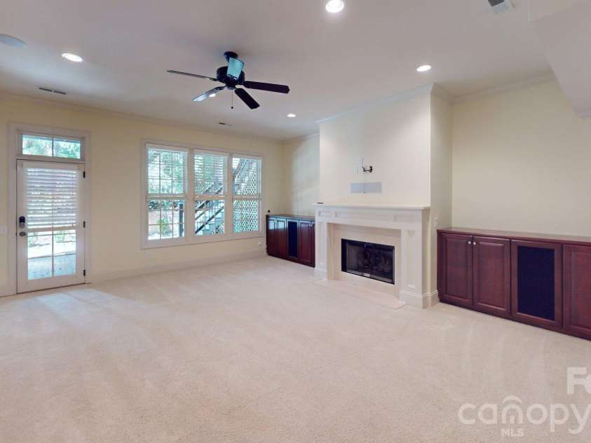 8928 Heydon Hall Circle, Charlotte, NC 28210.  MLS# CAR4297775, YatesRealty ID 49323. Full basement with gas fireplace and easy