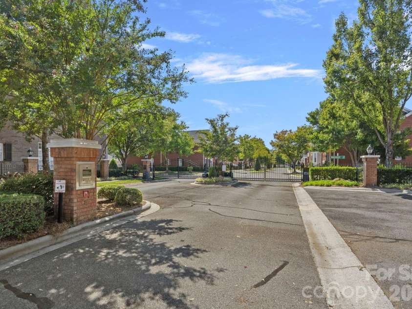 6415 Wakehurst Road, Charlotte, NC 28226.  MLS# CAR4420988, YatesRealty ID 49365. Main entrance gate