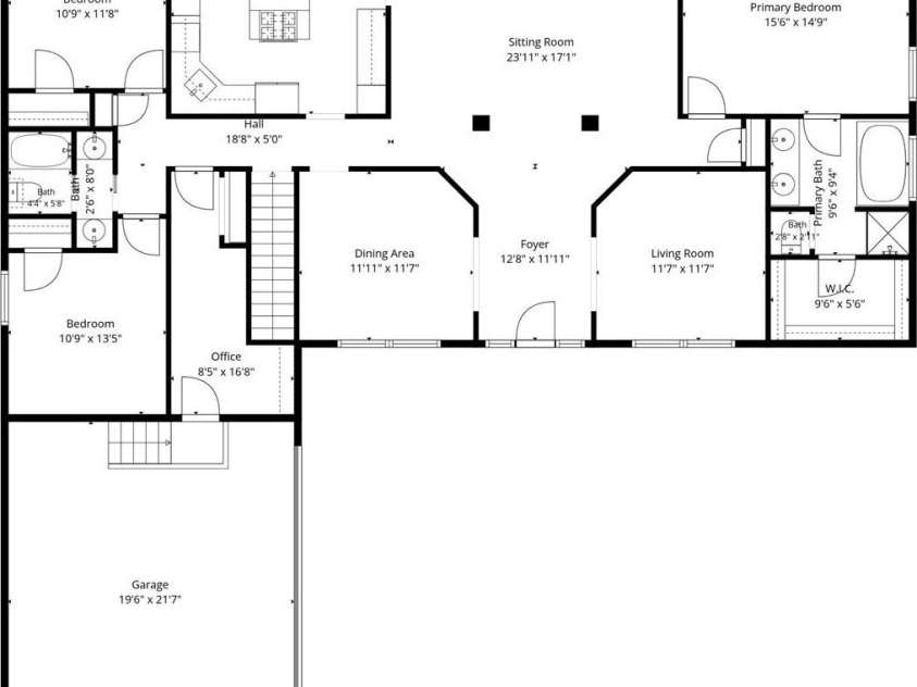 401 Armstrong Drive, Belmont, NC 28012.  MLS# CAR4420913, YatesRealty ID 49372. Main Level Floor Plan